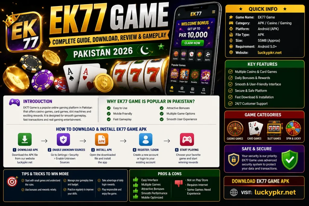 ek77 game apk download pakistan